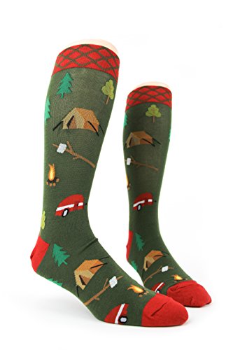 Foot Traffic Men's Outdoor-Themed Socks for Nature Lovers, Sizes 7–12 - color: Camping