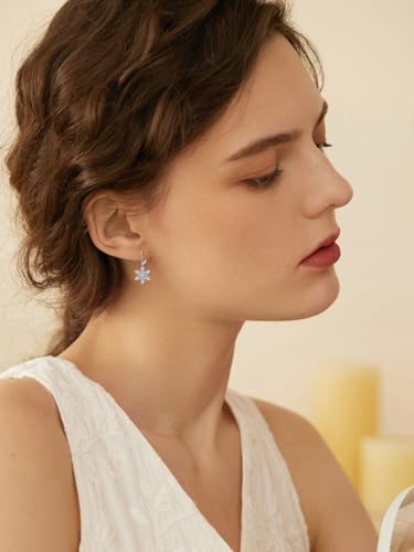 Dorunmo 925 Sterling Silver Dangle Drop Earrings for Women Holiday Earrings Hypoallergenic Halloween Christmas Jewelry Festival Gifts for Women - style: Christmas-Snowflake-02