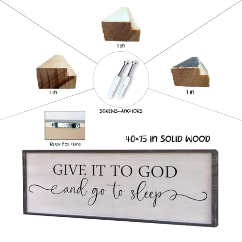 Surfapans Give It To God And Go To Sleep Sign, 40"x15", Black - color: Give It To God And Go To Sleep（Black), size: 40"L x 15"W