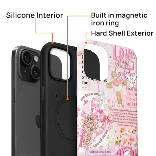 Magnetic Case for iPhone 15 Plus, Compatible with Magsafe PC Hard Shell & Silicone Inner Bumper Anti-Scratch Full-Body Cover Shockproof Slim Design Retro Newspaper Collage Religious Jesus - color: Retro Newspaper Collage Religious Jesus, size: iPhone 15 P