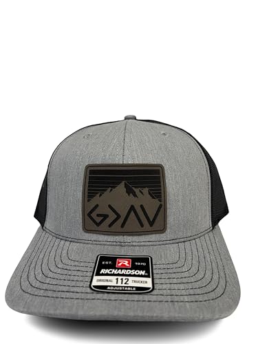 God is Greater Than The Highs and Lows Trucker Hat Women's Hat All Black Sun Hat Men Gifts for Girlfriends Cool Cap - color: Heather Grey-grey
