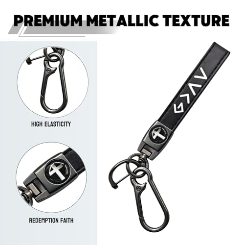 Christian Cross Keychain for Men Great Baptism Birthday & Christmas Gift for Godsons Husbands & Fathers Religious Gift - color: Gun Gray