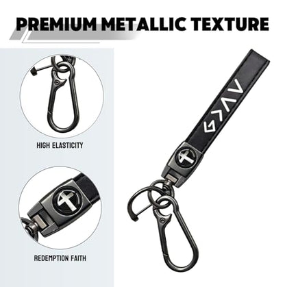Christian Cross Keychain for Men Great Baptism Birthday & Christmas Gift for Godsons Husbands & Fathers Religious Gift - color: Gun Gray
