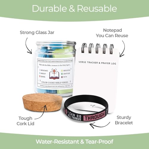 Bible Verse Jar – 90 Scripture & Affirmation Cards | Christian Gift, Christmas Gift, Fathers Day | Faith Jar for Women, Men, Mom, Dad, Friends | Daily Prayer, Encouragement & Inspiration