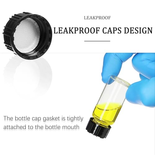 10 Pack 10ml Clear Small Glass Bottles with Plastic Screw Caps - color: clear, size: 10ml