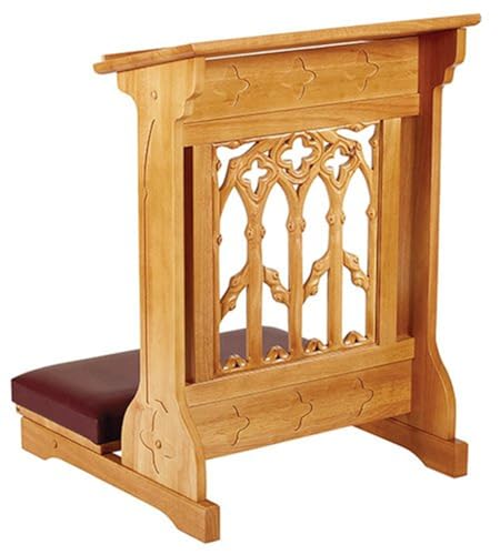 Trinity Church Supply Canterbury Padded Kneeler Maple Hardwood Kneelers Catholic Home Chapel Prayer for Chruch Supplies, 24 Inch x 32 Inch