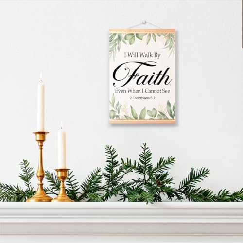 Ybqhd I Will Walk By Faith Poster Hanger, Christian Bible Verse Wall Art - color: 2 Corinthians 5:7