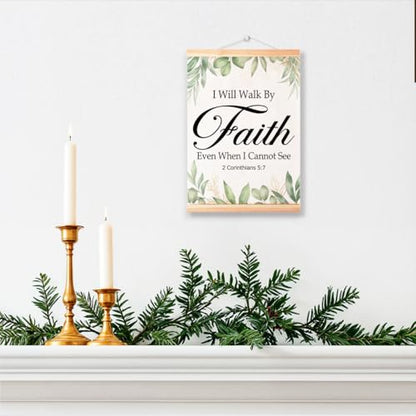 Ybqhd I Will Walk By Faith Poster Hanger, Christian Bible Verse Wall Art - color: 2 Corinthians 5:7
