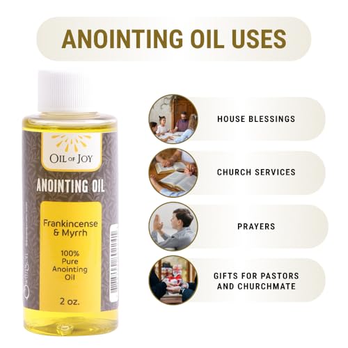 Swanson Christian Products Frankincense and Myrrh Anointing Oil 2 Oz 100% Pure Anointing Oil for Prayers by Oil of Joy