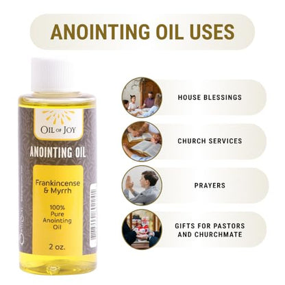 Swanson Christian Products Frankincense and Myrrh Anointing Oil 2 Oz 100% Pure Anointing Oil for Prayers by Oil of Joy