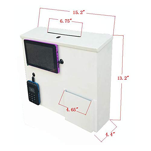 FixtureDisplays® Credit Card Processing Donation Box Tithing Collection Box Charity Fundraising W/ Acrylic Header Clear Sign Holder 16977+16800-NPF