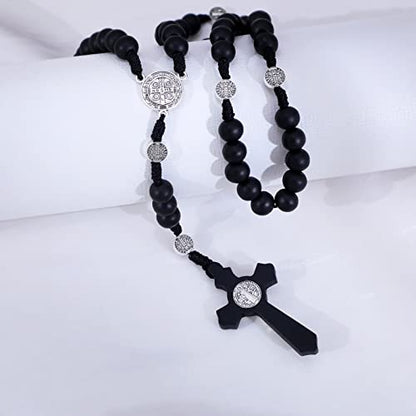 KOMI Handmade Wooden Catholic Rosaries, Rosary Beads Necklace Wood Christian Prayer Beads Catholic Christian Gift - style: Rosary#6#7