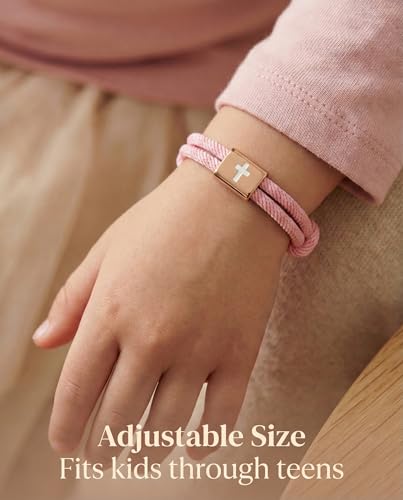HGDEER She Is a Child of God, Cross Bracelet Baptism Gifts for Girls - style: God is Within Her