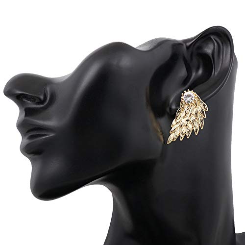 4 Pairs Retro Stereo Angel Wings Earrings for Women Fashion Feather Zircon Earrings Jacket Punk Gothic Jewelry