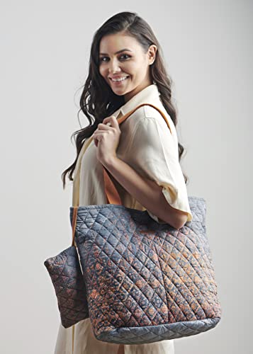 Maison d' Hermine Shopping Bags Cotton Quilted Tote Bag with Zipper Pockets - color: 022 - Imperfection