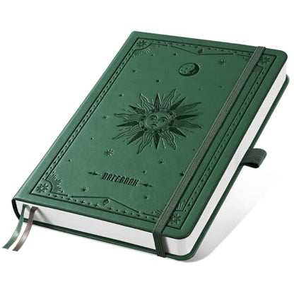 EMSHOI Lined Journal Notebook, 192 Numbered Pages, A5 Size (5.7'' x 8.3'') - color: Dark Green, style: Ruled