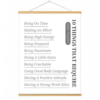 My Coping Tools A to Z Kids Poster with Wooden Hanger (10 Things-white, 16" L x 12" W, Framed) - color: 10 Things-white, size: 16"L x 12"W