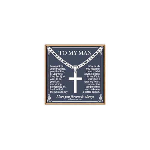 IEFLIFE Gifts for Son Men - Gifts for Son Grandson Boy Cross Necklaces - color: Man