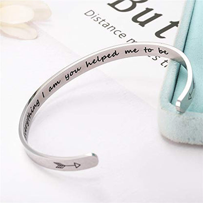 Fesciory Inspirational Bracelets for Women, Stainless Steel Cuff Bangle - color: Silver-30