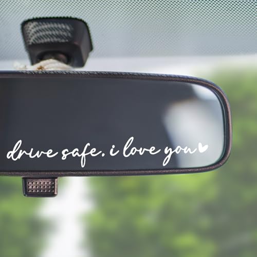Drive Safe I Love You Mirror Stickers, 3Pcs Car Decals for Women(White) - color: White Drive Safe I Love You