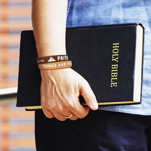 Bible Verse Bracelets – 80 Pcs Bulk Jesus Silicone Wristbands - color: Dark Color