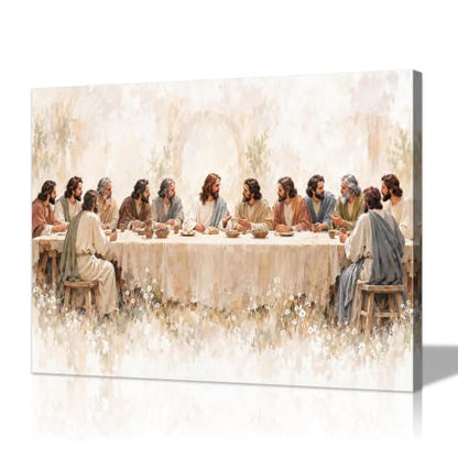 Bright Peaceful Last Supper Picture for Dining Room Christian Wall Art - color: Art-04, size: 36"L x 24"W