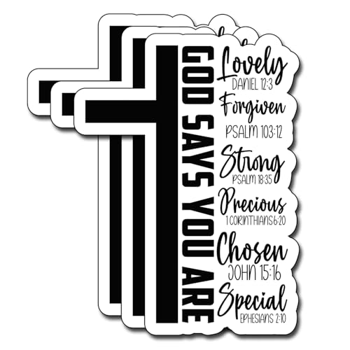 (3Pcs) God Says You are Sticker, Christian Gifts Decorate Books Laptop Phone, Water Bottles Kindles Stickers, Tumbler Sticker Waterproof Vinyl Decorate 2,5 x 3 Inch - color: God Says You Are