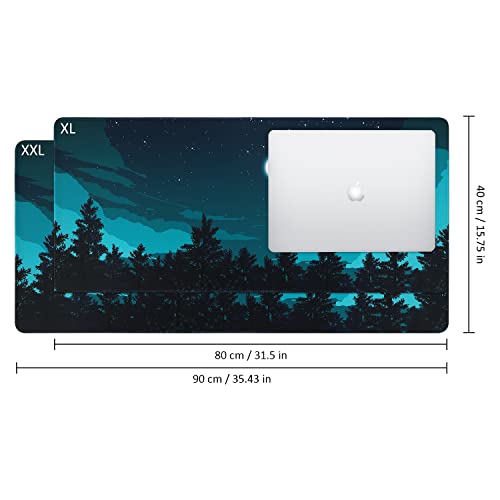 iCasso Extended Gaming Mouse Pad 35.4x15.7in Desk Pad,Silent Night - color: Silent Night