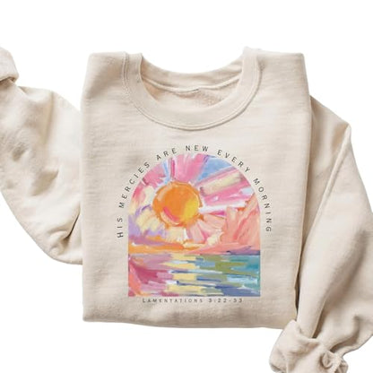 Christian Sweatshirts for Women Jesus Religious Faith Tops - color: Apricot, size: Medium