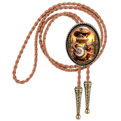 GelConnie Gothic Bolo Tie for Men Women 3D Art Western Cowboy Necktie - color: Frog Bolo Tie