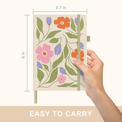 &And Per Se Lined Hardcover Notebook – A5 5.7"x8" College Ruled, 160 Pages, 100gsm Thick Paper – Aesthetic Journal for Women, Gift-Ready Planner, Everyday Writing Notebook (Botanical Floral) - color: c.Botanical Floral, style: Lined with Pattern