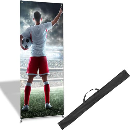 X Frame Banner Stand with Carrying Bag, Adjustable Display Stand 24"-31.5" W x 63"-72" H for Trade Shows, Events & Advertising (1 Unit)