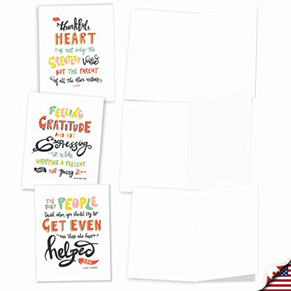 The Best Card Company - Variety Pack of 10 Assorted Blank All Occasions Notecards Box Set 4 x 5.12 Inch w/Envelopes Thank You, Men, Women (10 Designs, 1 Each) - Words of Appreciation M10019BK - style: Words of Appreciation