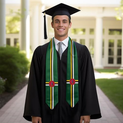 Graduation Flag Stole Sash Scarf Day Gifts - color: Dominica Flag