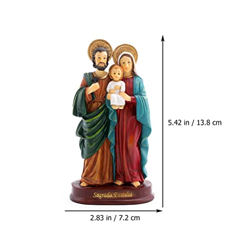 Religious Resin Desktop Decor Holy Family Figurine Catholic Ornament for Home and Church Display