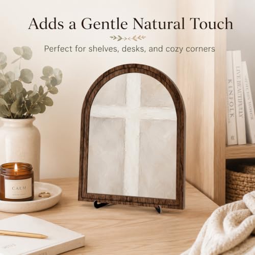 Minimal Cross Wood Decor, Christian Wall or Table Art, 8 x 10 Inch - color: color_name18