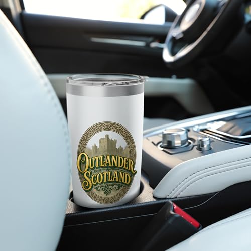 Outlander Scotland Celtic Script Stainless Steel Insulated Tumbler - color: White