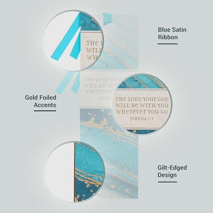 Christian Art Gifts Marble Swirl Scripture Bookmark God Will Be with You - style: God With You