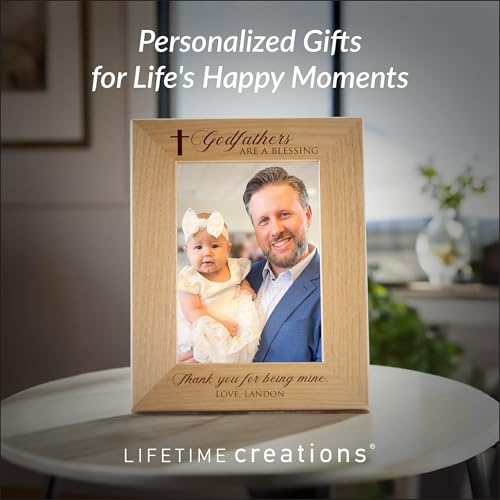 Godfather Gifts, Personalized Picture Frame 4x6 Vertical Engraved Wood - color: Custom - Godfathers, size: 4" x 6" Portrait