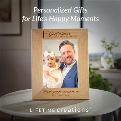 Godfather Gifts, Personalized Picture Frame 4x6 Vertical Engraved Wood - color: Custom - Godfathers, size: 4" x 6" Portrait