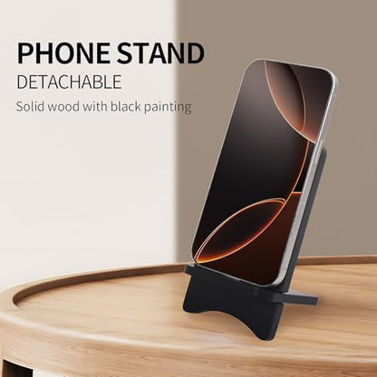 Solid Wood Simple Phone Stand, Desktop Stand,Tablets Tablet Display Stand, Compatible with All Phones (Black Wood) - color: Black Wood