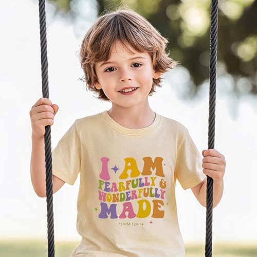 IAM A Child of God Christian Shirts for Kids Toddler Jesus Religious Tee Tops Bible Verse Clothes 2-7 Years - color: Fearfully and Wonderfully Made#3, size: 2T