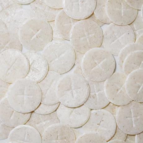 Altar Bread 1 3/8" White Cross Design Pack of 300 Communion Hosts