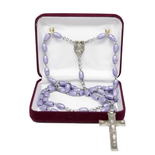 Novel Box Burgundy Communion Keepsake Rosary Box 3.25x2.5x1 Inches - color: Burgundy