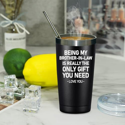 Fufandi Brother in Law Gifts - Christmas Gifts for Brother in Law - Birthday Fathers Day Gift for Brother in Laws - Tumbler Cup - color: Brother in law-Black