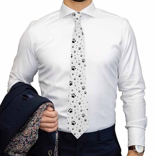 funny Ties for Men Business Novelty Men's Neckties for Festival Holiday Party Valentine's Day Wedding Christmas - color: Cute Paws