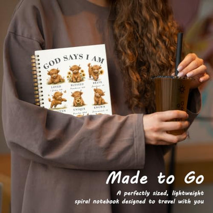 Highland Cow Gifts Cute Christian Notebook Bible Journal for Women - color: Highland Cow -(A5)