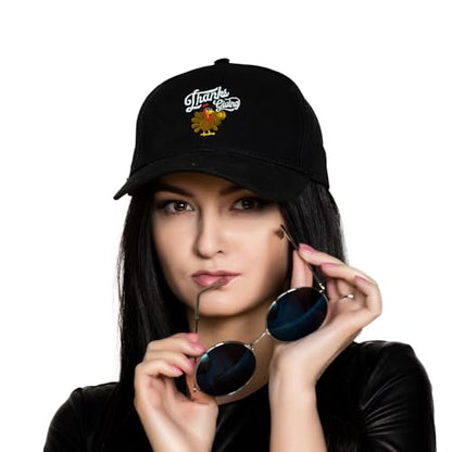 Embroidered Baseball Cap for Women Men Adjustable Baseball Hat Black Baseball Cap Trucker Hat - color: Thanksgiving