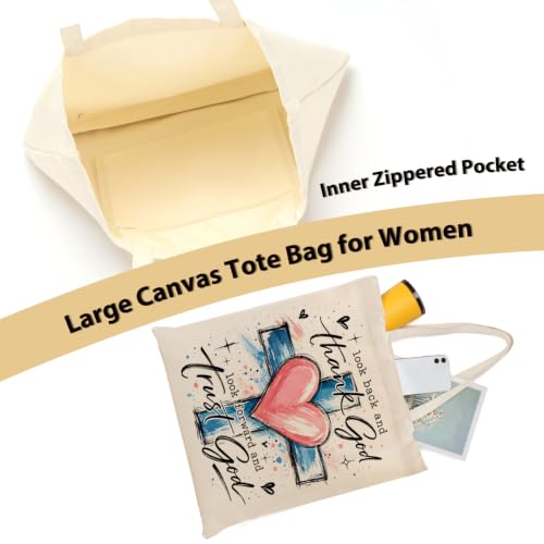 Faith Canvas Tote Bag, Christian Gifts for Women Mama Sister Inspirational Bible Verse Birthday Christmas - color: Christian 884