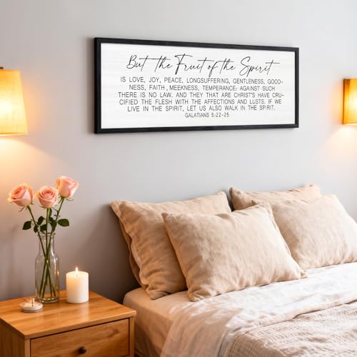 The Fruit of the Spirit Rustic Bible Verse Framed Wall Art - color: Black Frame, style: The Fruit of the Spirit